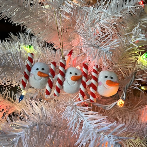 ❤️ Snowman Peppermint Stick Ornament BUY ONE GET ONE FREE - Picture 1 of 5